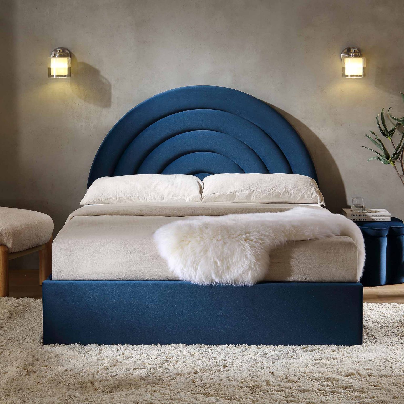 Sleek Curved Headboard Bedframes design