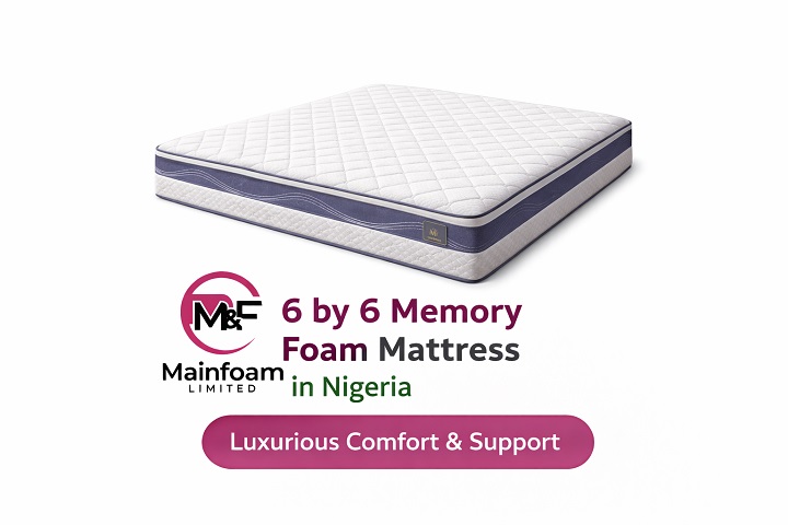 6 by 6 Memory Foam Mattress in Nigeria