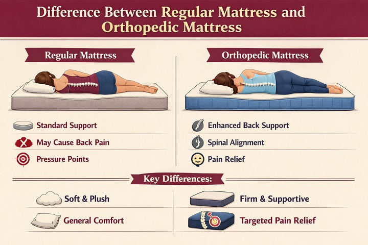 Key Differences Between Regular Mattresses and Orthopedic Mattresses