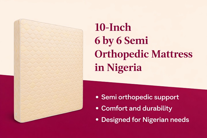10-inch 6 by 6 Semi Orthopedic Mattress in Nigeria