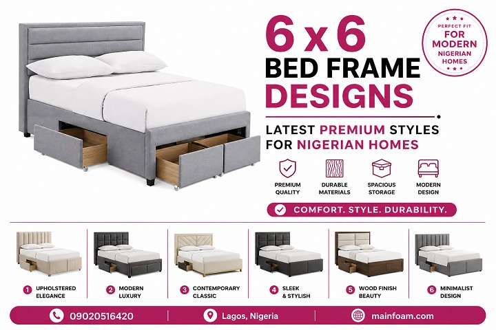 6 by 6 Bed Frame Designs Latest Premium Styles for Nigerian Homes
