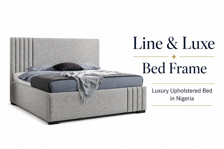 Line & Luxe Bed Frame | Luxury Upholstered Bed in Nigeria