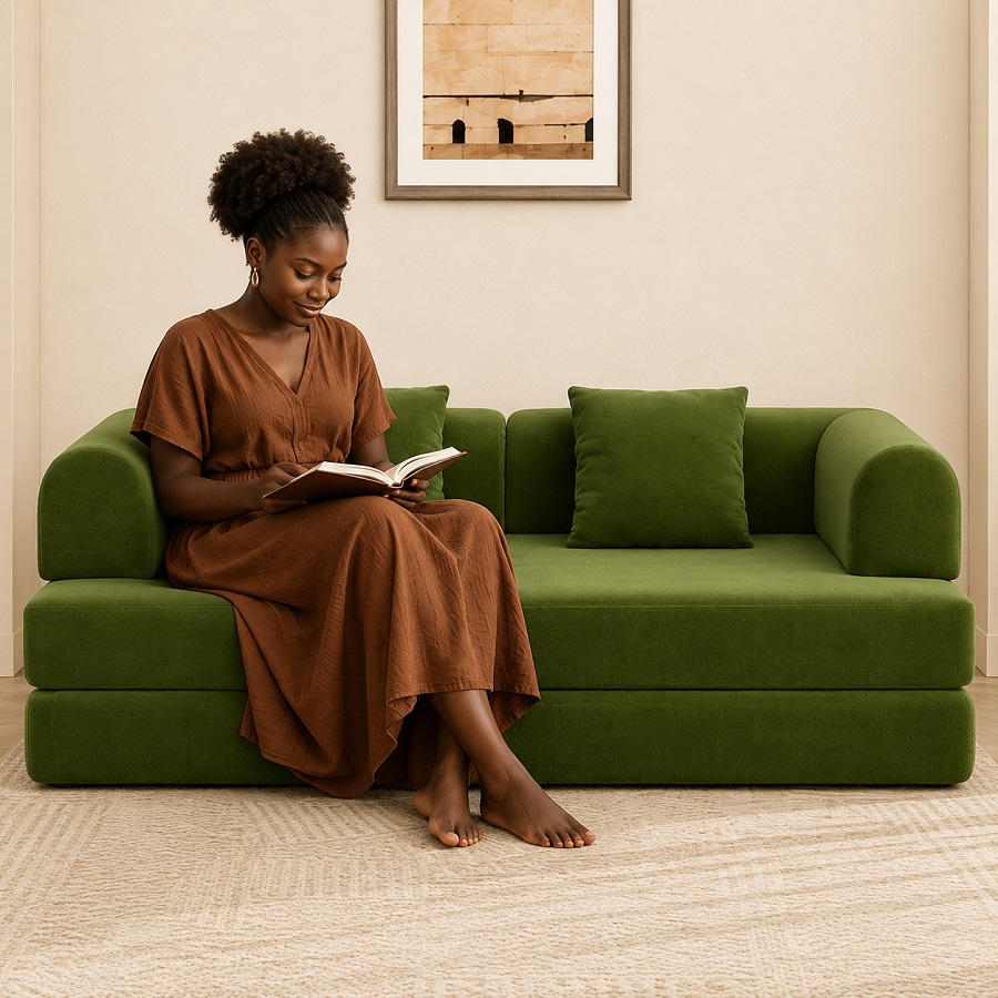 Sofa bed couch Nigeria - cozy reading space with sofa bed