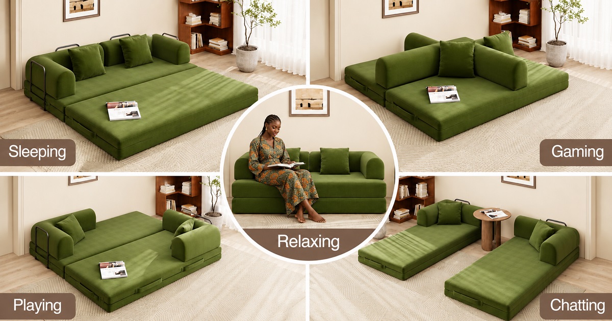 Sofa bed Nigeria - versatile green convertible sofa bed couch by Mainfoam